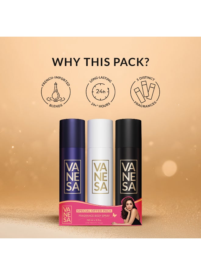 Vanesa Offer Pack of 3 Pcs 150ML Each (Queen/Shero/Grace) - Image 3